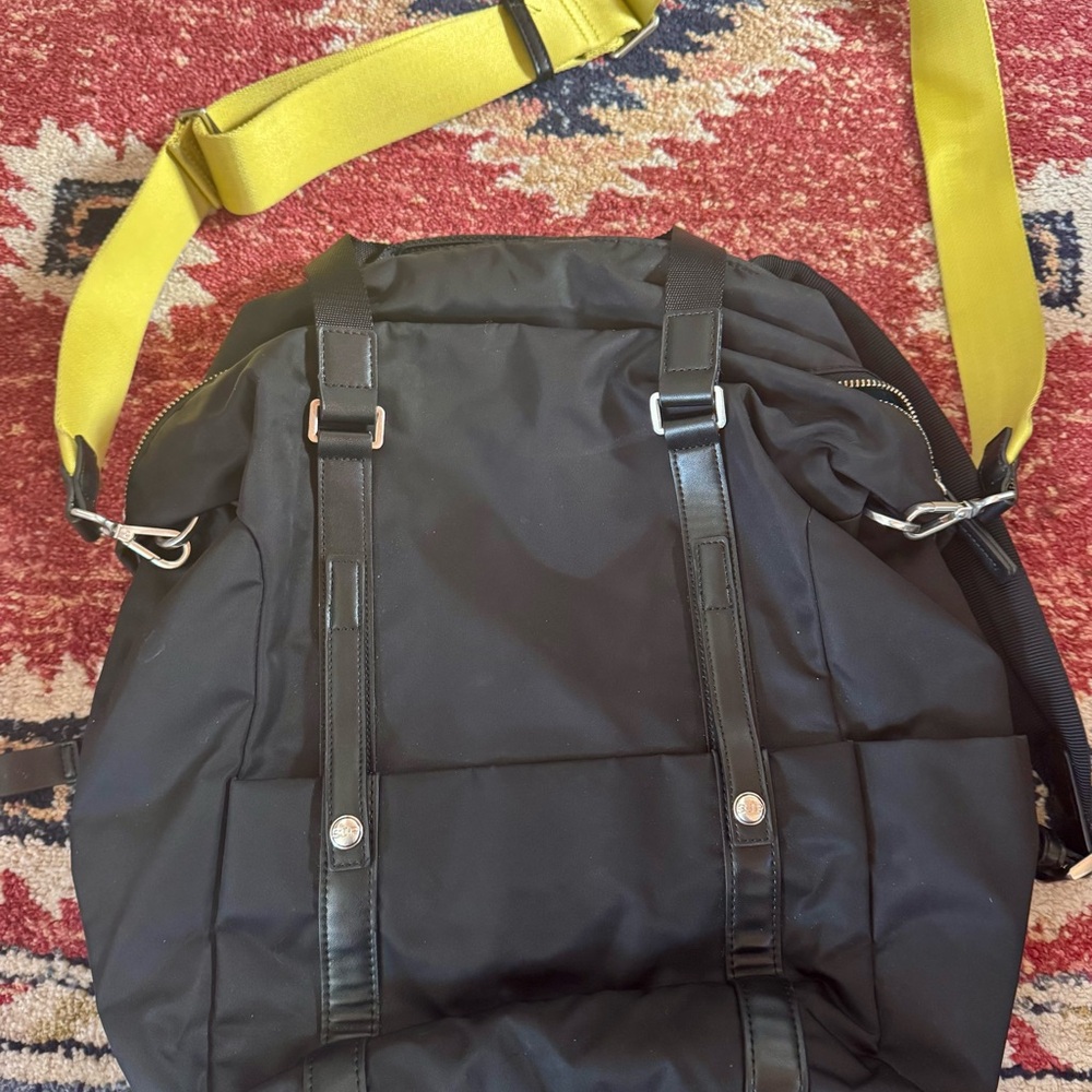 SJP by Sarah Jessica Parker Black Backpack with Yellow Strap